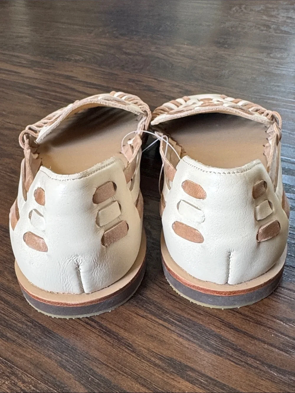 Nisolo New Cream & Tan Woven Leather Slip-Ons